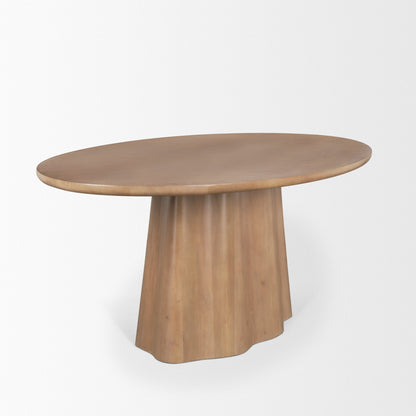 Jovani Wooden Oval Dining Table-Dining Tables-Mercana-LOOMLAN