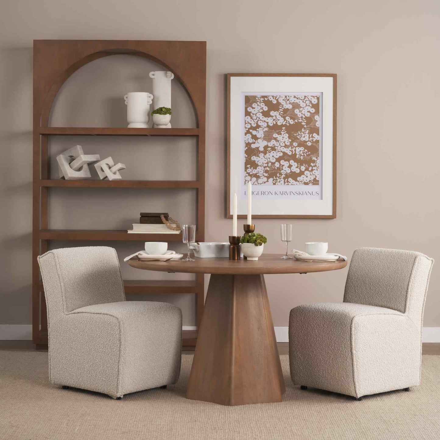 Jovani Wooden Round Dining Table-Dining Tables-Mercana-LOOMLAN