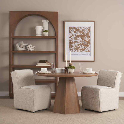 Jovani Wooden Round Dining Table-Dining Tables-Mercana-LOOMLAN