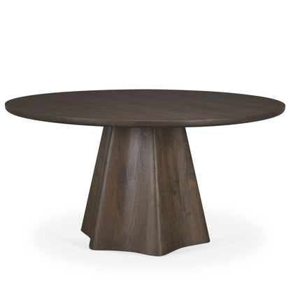 Jovani Wooden Round Dining Table-Dining Tables-Mercana-Dark Brown-Large-LOOMLAN