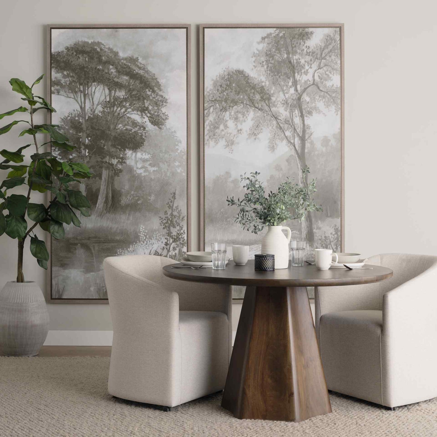 Jovani Wooden Round Dining Table-Dining Tables-Mercana-LOOMLAN