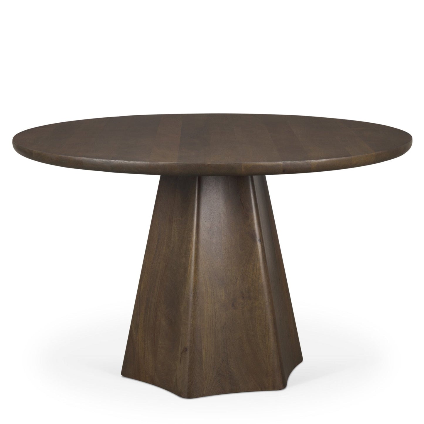 Jovani Wooden Round Dining Table-Dining Tables-Mercana-Dark Brown-Small-LOOMLAN