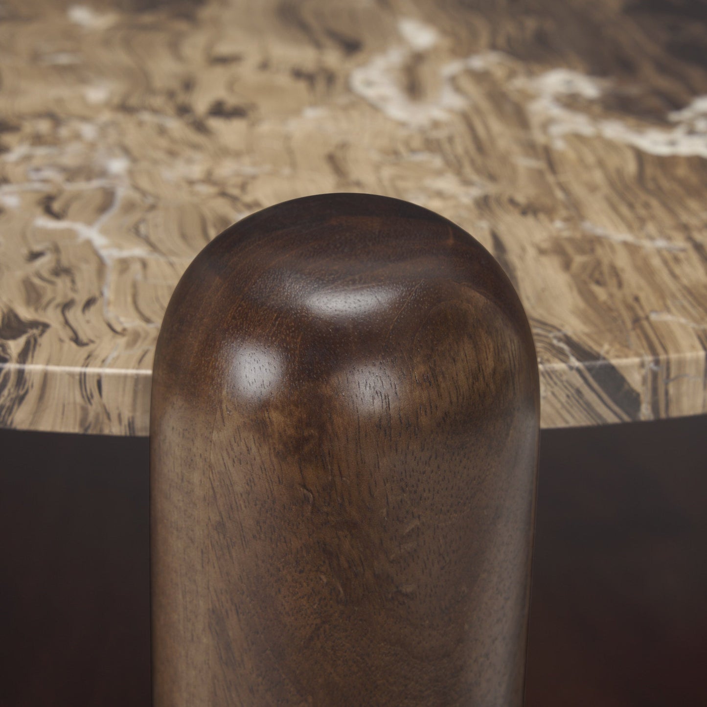 Jovia Cappuccino Marble Top Round Coffee Table