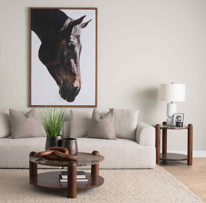 Jovia Cappuccino Marble Top Round Coffee Table