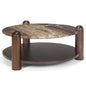 Jovia Cappuccino Marble Top Round Coffee Table