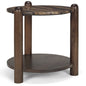 Jovia Cappuccino Marble Top Round Side Table