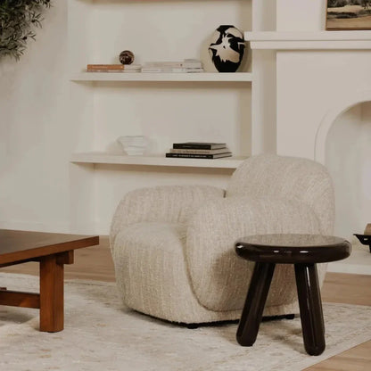 Joy Wood and Metal Round Accent Table - LOOMLAN - Moe's Home - Side Tables