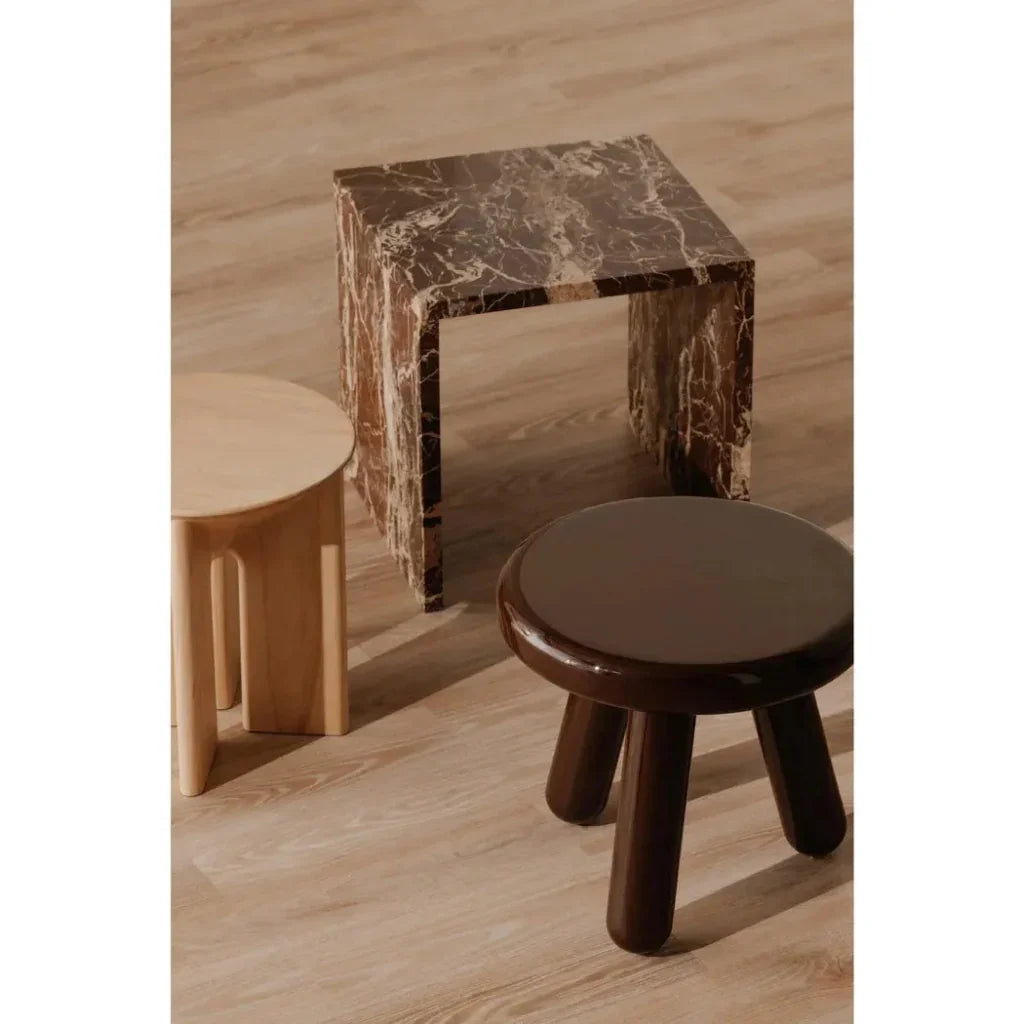 Joy Wood and Metal Round Accent Table - LOOMLAN - Moe's Home - Side Tables