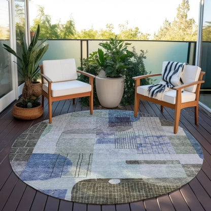 Jude Blue Washable Indoor-Outdoor Rug-Outdoor Rugs-LOOMLAN Rugs-LOOMLAN