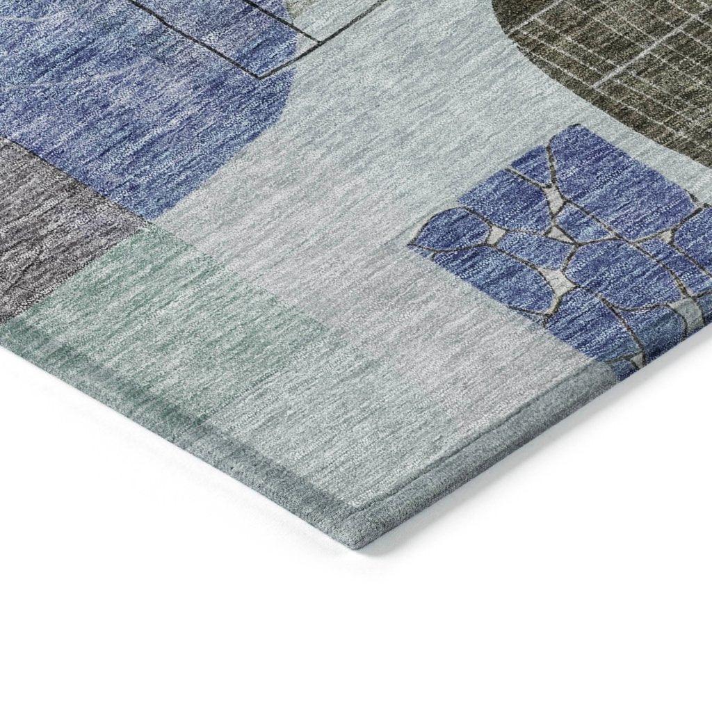 Jude Blue Washable Indoor-Outdoor Rug-Outdoor Rugs-LOOMLAN Rugs-LOOMLAN