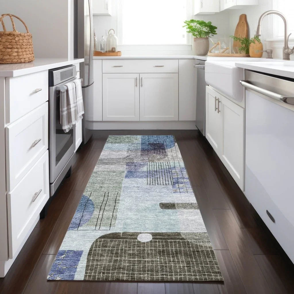 Jude Blue Washable Indoor-Outdoor Rug-Outdoor Rugs-LOOMLAN Rugs-LOOMLAN