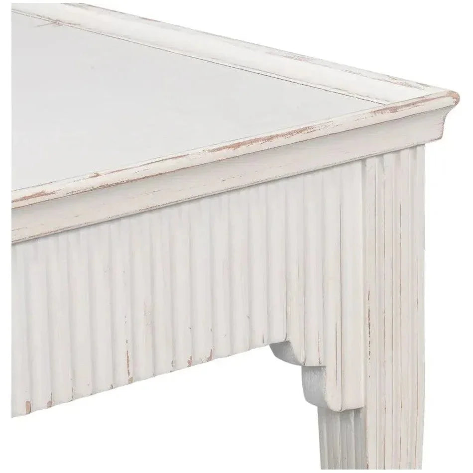 Jude Bungalow Pine White Rectangular Side Table - LOOMLAN - Sarreid - Side Tables