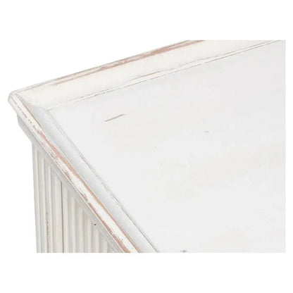 Jude Bungalow Pine White Rectangular Side Table - LOOMLAN - Sarreid - Side Tables