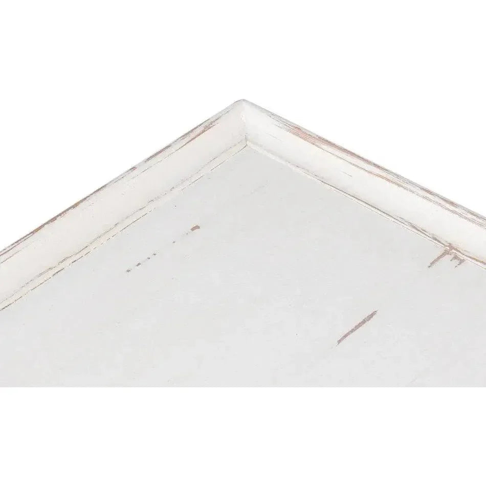 Jude Bungalow Pine White Rectangular Side Table - LOOMLAN - Sarreid - Side Tables