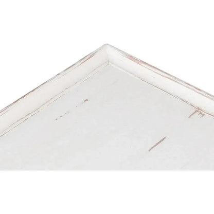 Jude Bungalow Pine White Rectangular Side Table - LOOMLAN - Sarreid - Side Tables