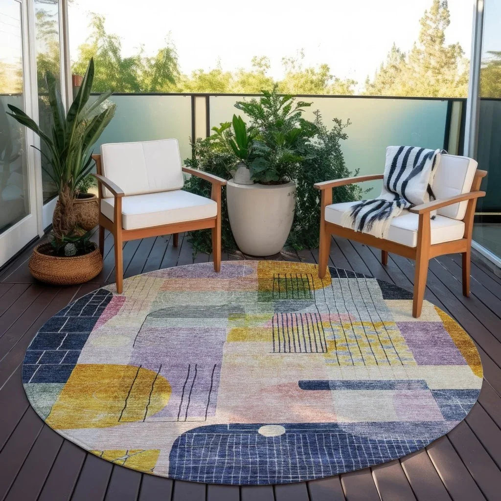 Jude Purple Washable Indoor-Outdoor Rug-Outdoor Rugs-LOOMLAN Rugs-LOOMLAN