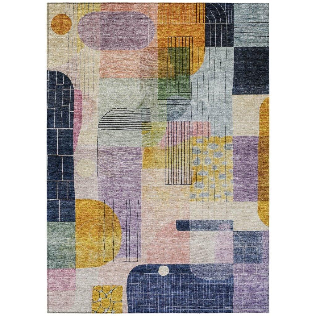 Jude Purple Washable Indoor-Outdoor Rug-Outdoor Rugs-LOOMLAN Rugs-2'6" x 3'10"-LOOMLAN