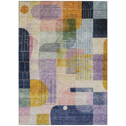 Jude Purple Washable Indoor-Outdoor Rug-Outdoor Rugs-LOOMLAN Rugs-2'6" x 3'10"-LOOMLAN