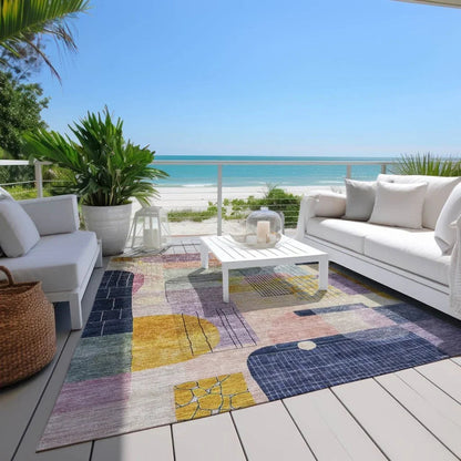 Jude Purple Washable Indoor-Outdoor Rug-Outdoor Rugs-LOOMLAN Rugs-LOOMLAN