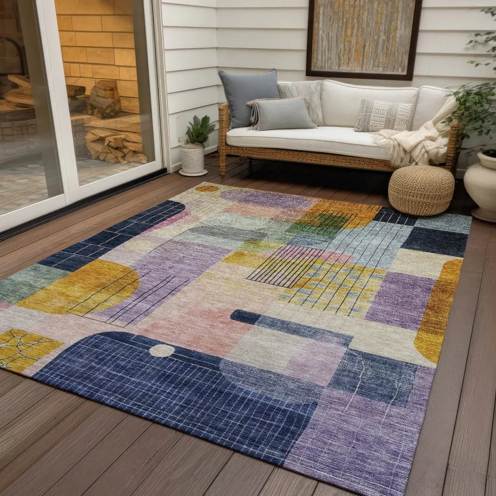 Jude Purple Washable Indoor-Outdoor Rug-Outdoor Rugs-LOOMLAN Rugs-LOOMLAN
