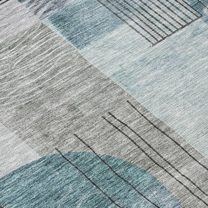 Jude Teal Washable Indoor-Outdoor Rug-Outdoor Rugs-LOOMLAN Rugs-LOOMLAN