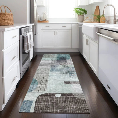 Jude Teal Washable Indoor-Outdoor Rug-Outdoor Rugs-LOOMLAN Rugs-LOOMLAN