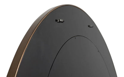 Judith Leather Warpped Round Wall Mirror - LOOMLAN - Sarreid - Wall Mirrors