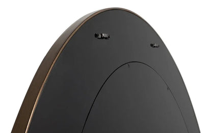 Judith Leather Warpped Round Wall Mirror - LOOMLAN - Sarreid - Wall Mirrors