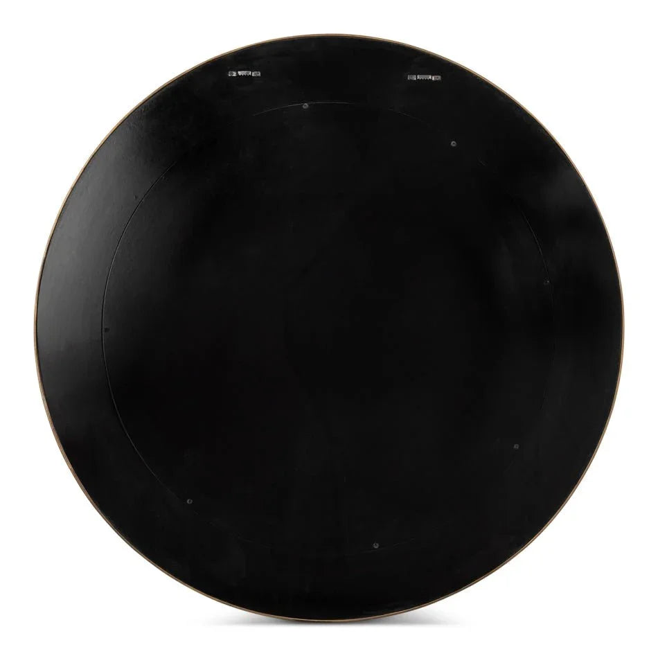 Judith Leather Warpped Round Wall Mirror - LOOMLAN - Sarreid - Wall Mirrors