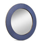 Judith Leather Warpped Round Wall Mirror - LOOMLAN - Sarreid - Wall Mirrors