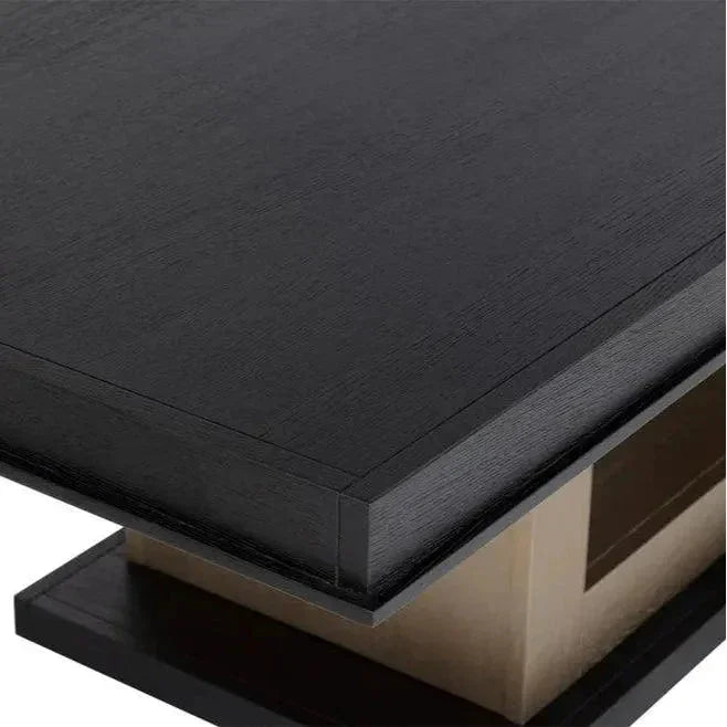 Judson Dining Table Black Wood Brass-Dining Tables-SUNPAN-LOOMLAN