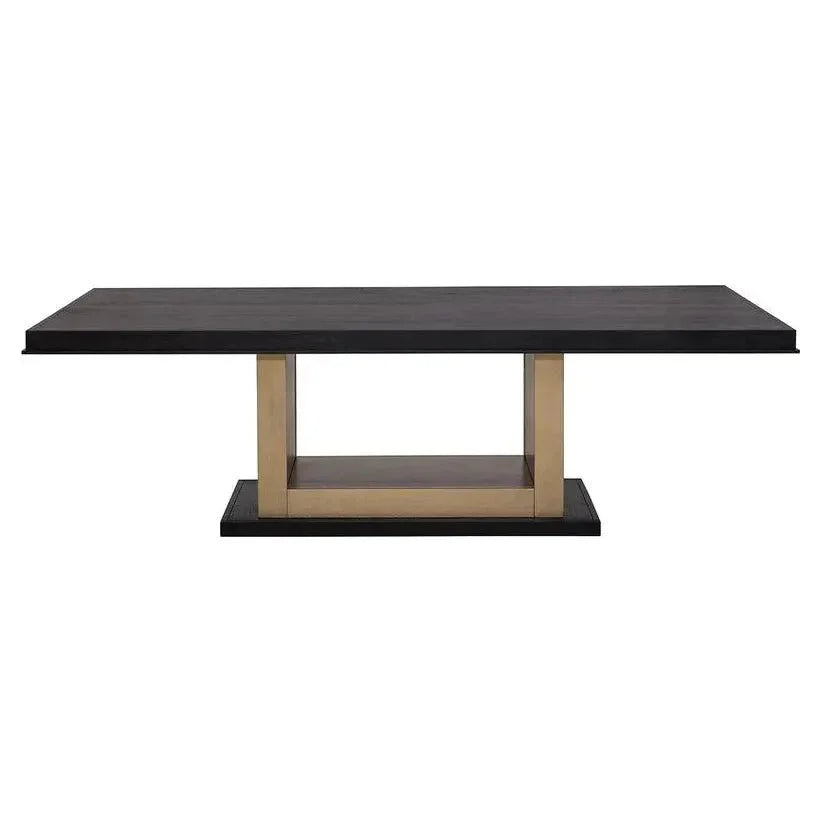Judson Dining Table Black Wood Brass-Dining Tables-SUNPAN-LOOMLAN