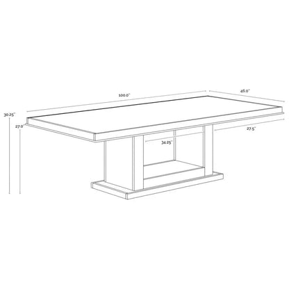 Judson Dining Table Black Wood Brass-Dining Tables-SUNPAN-LOOMLAN