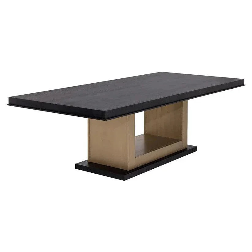 Judson Dining Table Black Wood Brass-Dining Tables-SUNPAN-LOOMLAN