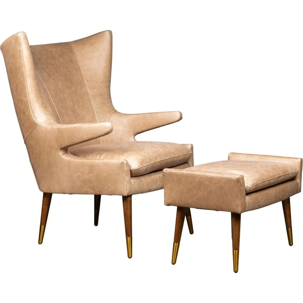 Judy Leather In Collins Celadon Chair - LOOMLAN - Olivia + Quinn - Club Chairs