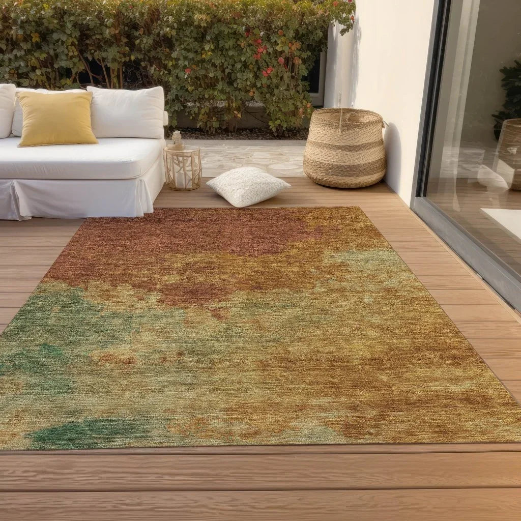 Julian Orange Washable Indoor - Outdoor Rug - LOOMLAN - LOOMLAN Rugs - Outdoor Rugs