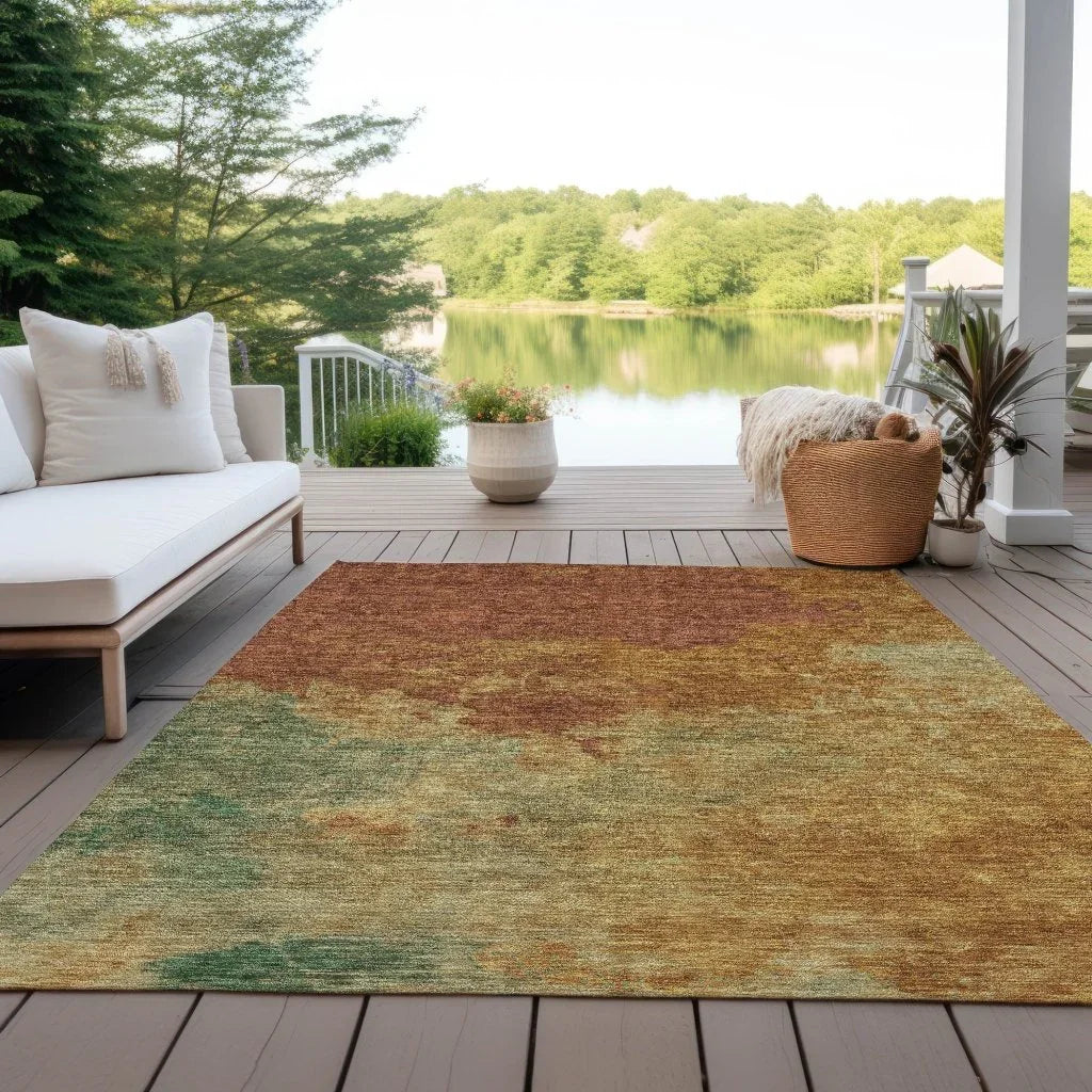 Julian Orange Washable Indoor - Outdoor Rug - LOOMLAN - LOOMLAN Rugs - Outdoor Rugs
