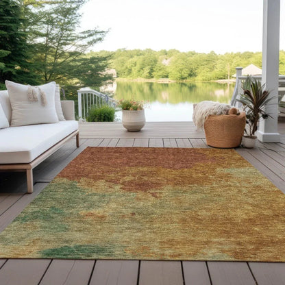 Julian Orange Washable Indoor - Outdoor Rug - LOOMLAN - LOOMLAN Rugs - Outdoor Rugs