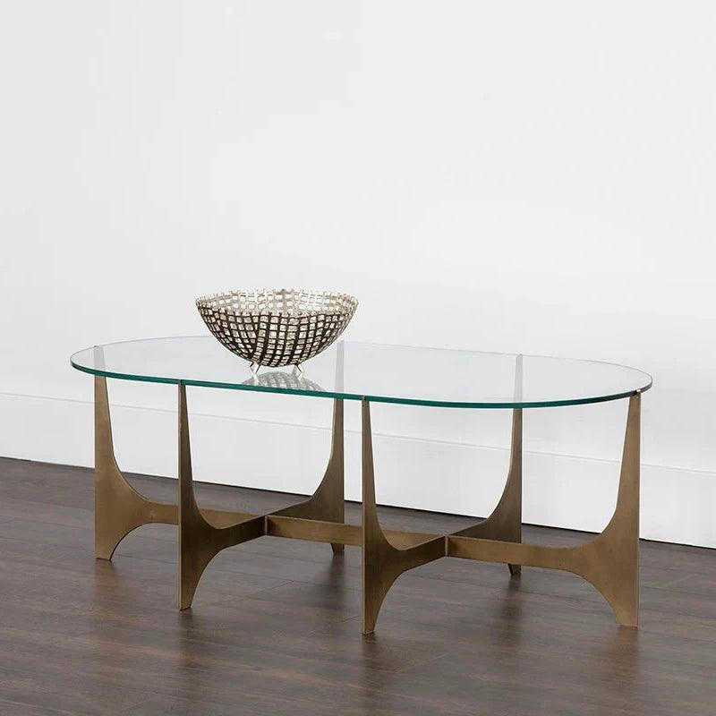 Juliane Coffee Table With Glass Top Base - LOOMLAN - SUNPAN - Coffee Tables