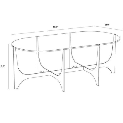 Juliane Coffee Table With Glass Top Base - LOOMLAN - SUNPAN - Coffee Tables
