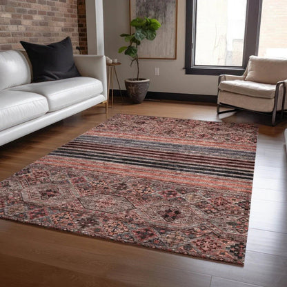 Julissara Orange Washable Indoor - Outdoor Rug - LOOMLAN - LOOMLAN Rugs - Outdoor Rugs
