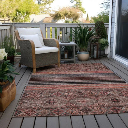 Julissara Orange Washable Indoor - Outdoor Rug - LOOMLAN - LOOMLAN Rugs - Outdoor Rugs