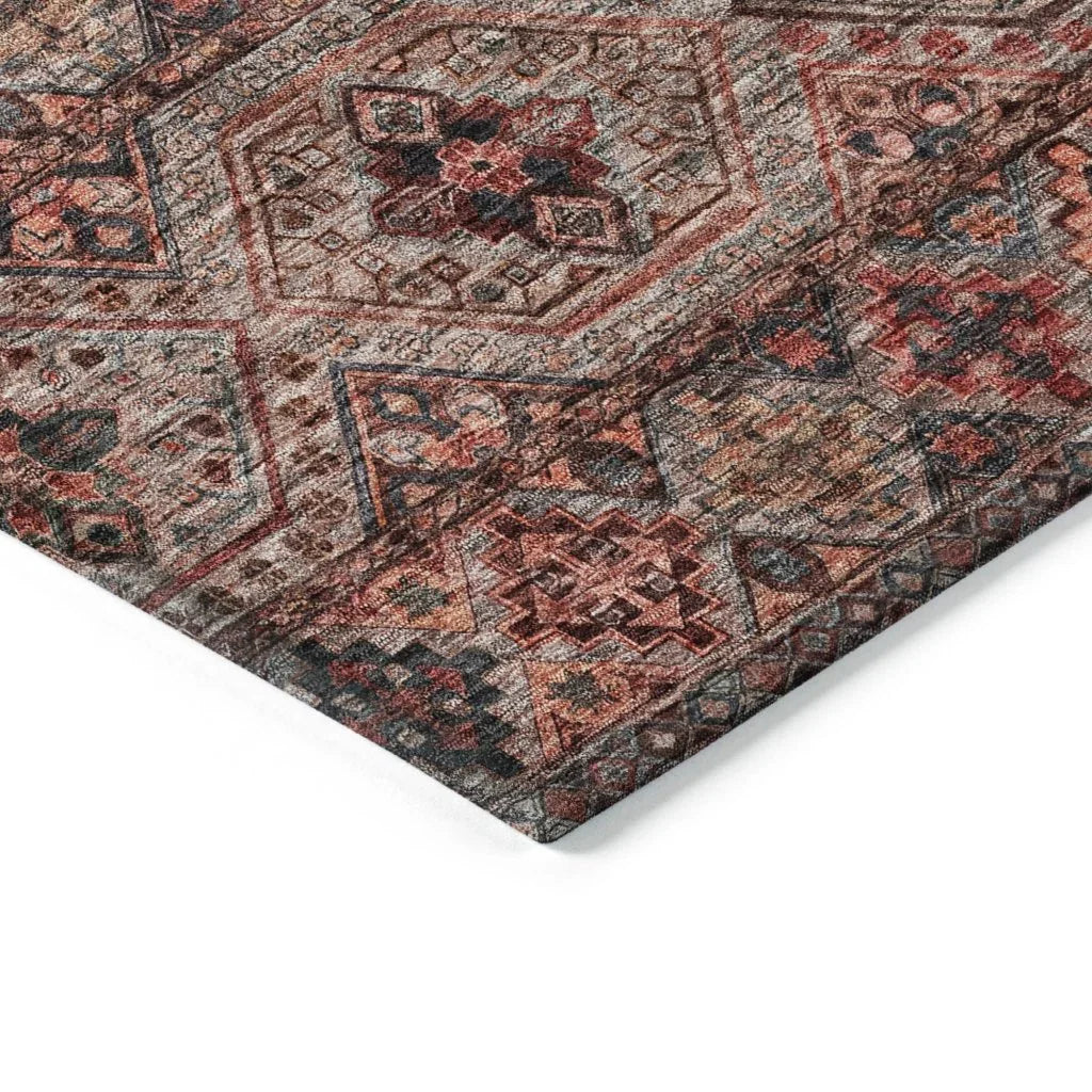 Julissara Orange Washable Indoor - Outdoor Rug - LOOMLAN - LOOMLAN Rugs - Outdoor Rugs