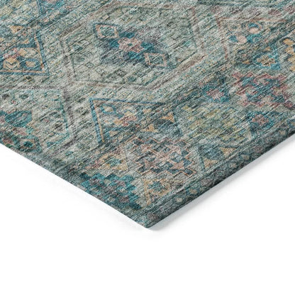 Julissara Teal Washable Indoor - Outdoor Rug - LOOMLAN - LOOMLAN Rugs - Outdoor Rugs