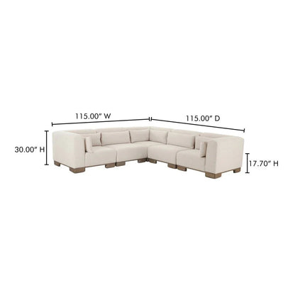 June Beige Classic L - Shaped Modular Sectional - LOOMLAN - Moe's Home - Sectionals