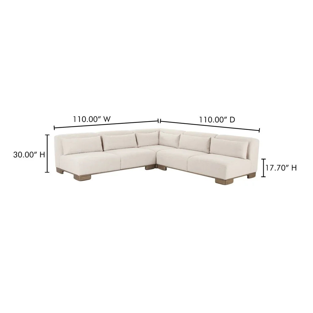 June Oatmeal Corner Modular Sectional - LOOMLAN - Moe's Home - Sectionals