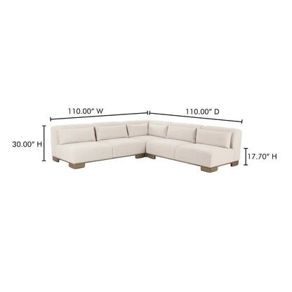 June Oatmeal Corner Modular Sectional - LOOMLAN - Moe's Home - Sectionals