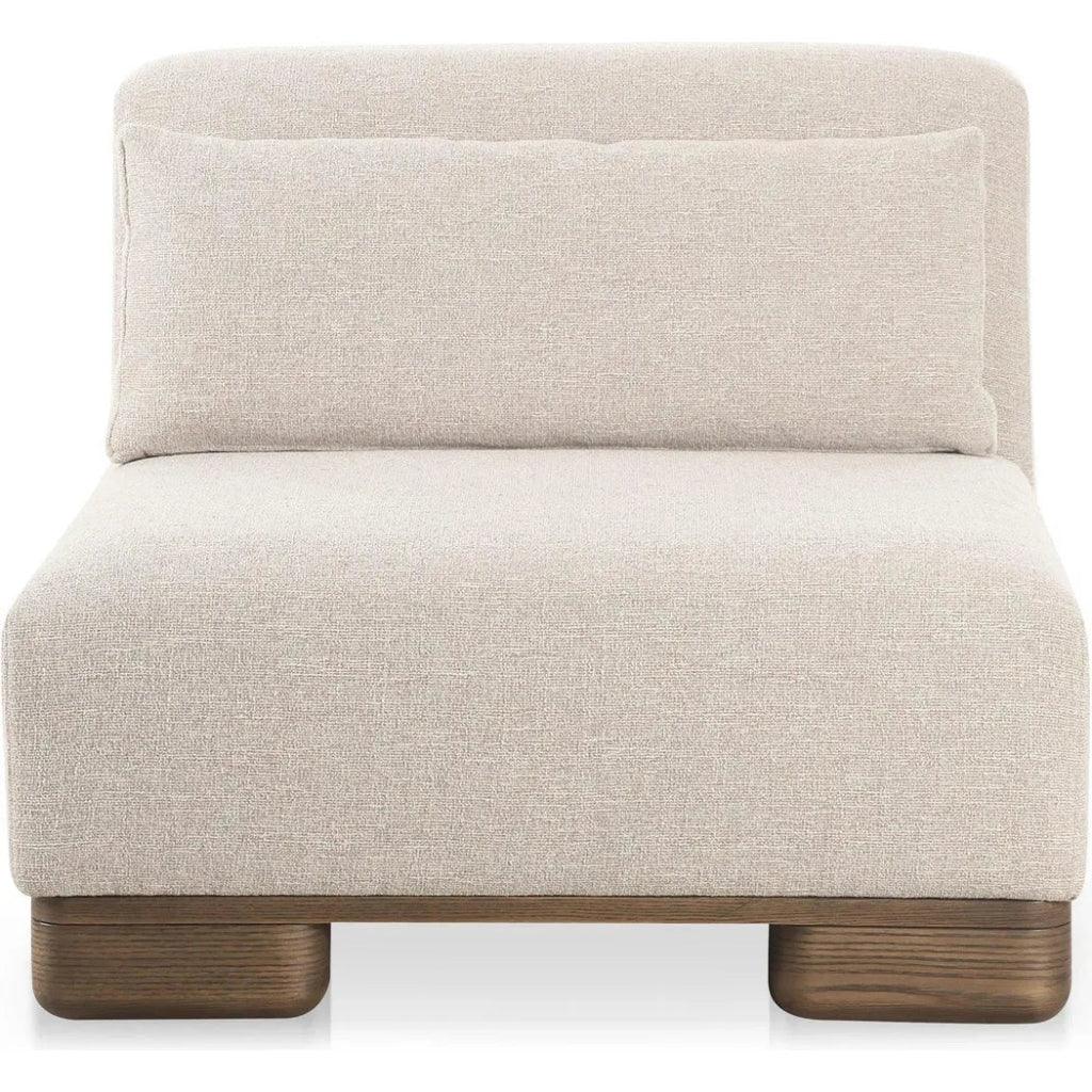 June Wood Beige Armless Slipper Chair-Modular Sofas-Moe's Home-LOOMLAN