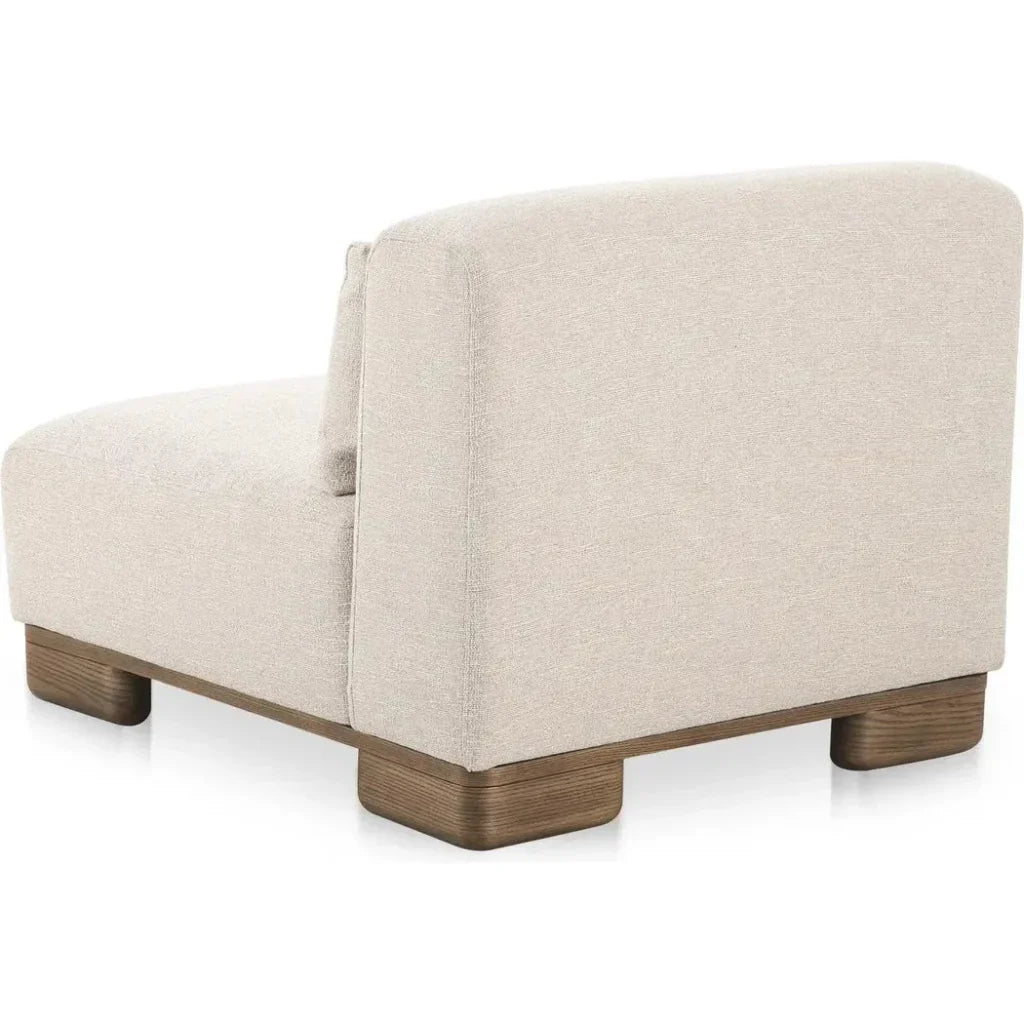 June Wood Beige Armless Slipper Chair-Modular Sofas-Moe's Home-LOOMLAN