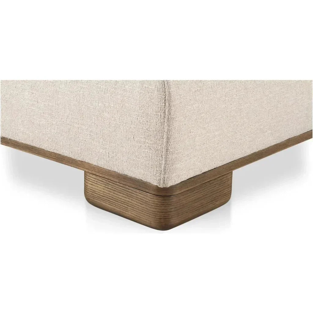 June Wood Beige Armless Slipper Chair-Modular Sofas-Moe's Home-LOOMLAN